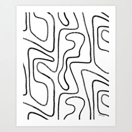 Black and White Abstract Line Art Print
