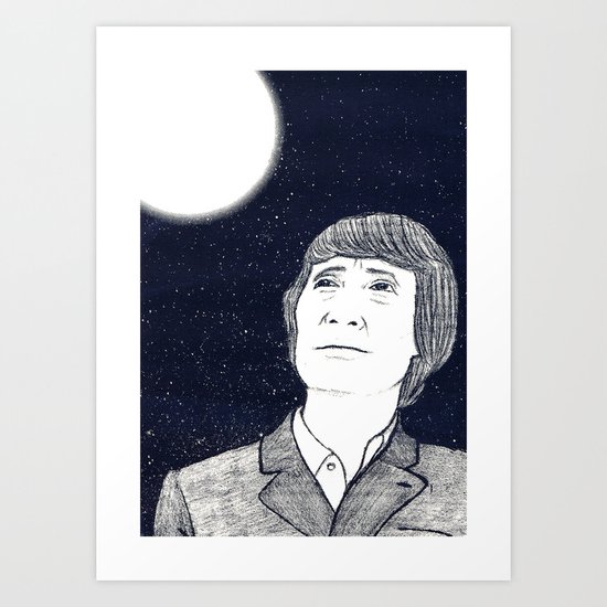 Man and Moon Art Print