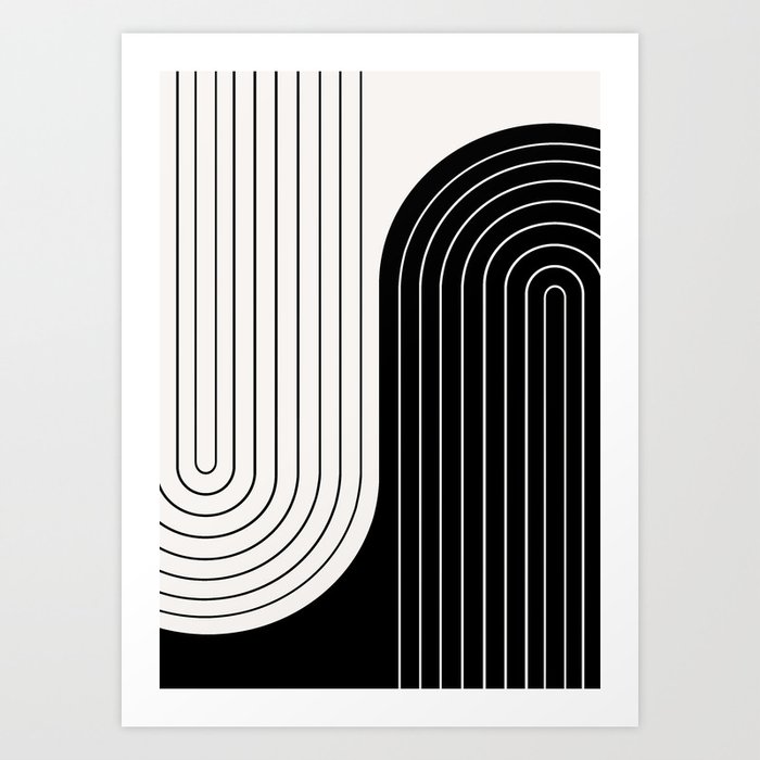 Two Tone Line Curvature VIII  Art Print