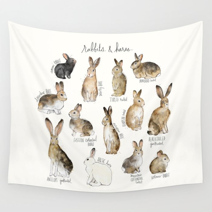 Rabbits & Hares Wall Tapestry