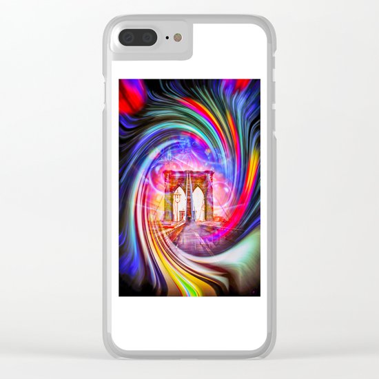 New York Brooklyn Bridge 2 Clear iPhone Case