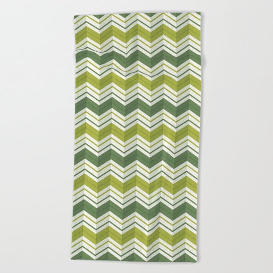 CHEVRON STRIPES - AVOCADO Beach Towel