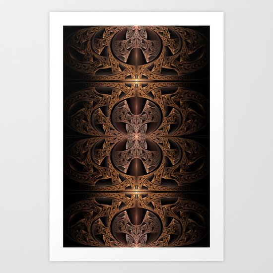 Steampunk Engine Abstract Fractal Art Art Print