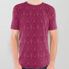 Art Deco in Raspberry Pink All Over Graphic Tee