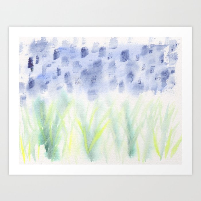 Hill Country Texas Bluebonnet Abstract Art Print By Vndesigns