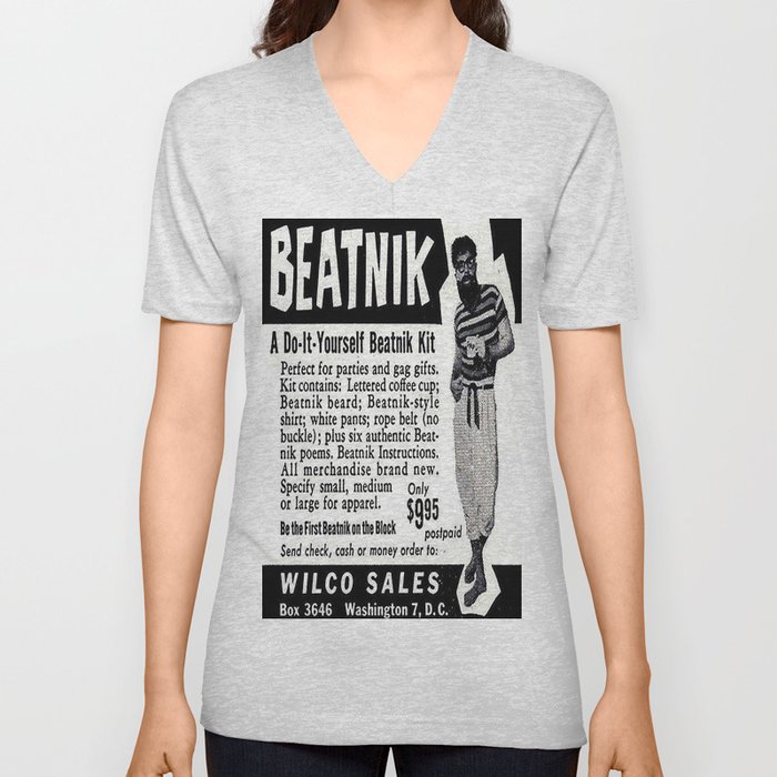 BEATNIK! V Neck T Shirt by The Rogue Writers Union | Society6