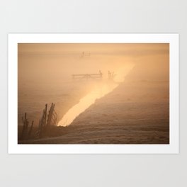 Foggy pastel sunrise light in spring | the Netherlands Art Print