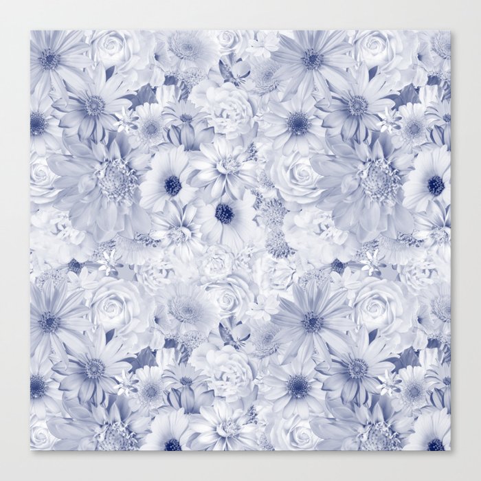 slate grey floral bouquet aesthetic array Canvas Print