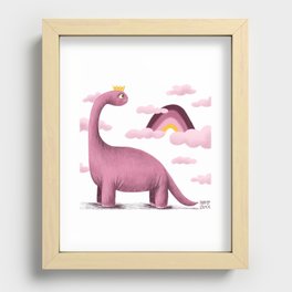Pink Dinosaur Recessed Framed Print