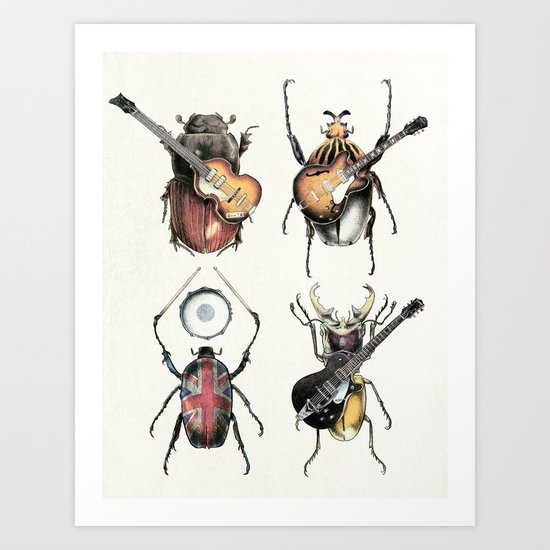 Meet the Beetles (white option) Art Print