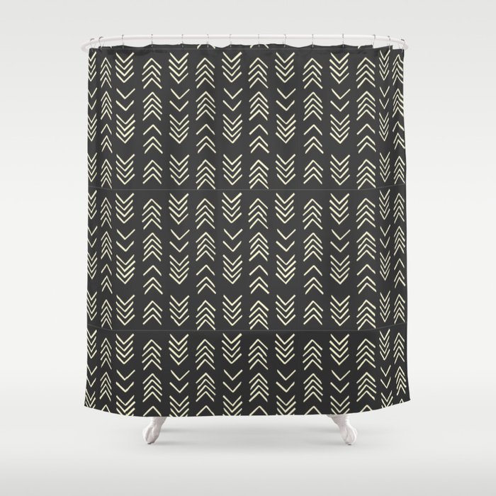 Traditional Black African Mud cloth Shower Curtain