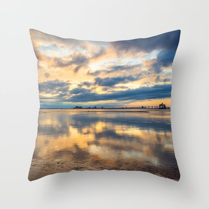 Mirrored Art Sunset Throw Pillow
