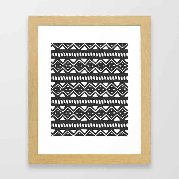 Bohemian inspired pattern, digital drawing Framed Art Print