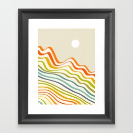RETRO RAINBOW WAVES 1. EARTHY Framed Art Print