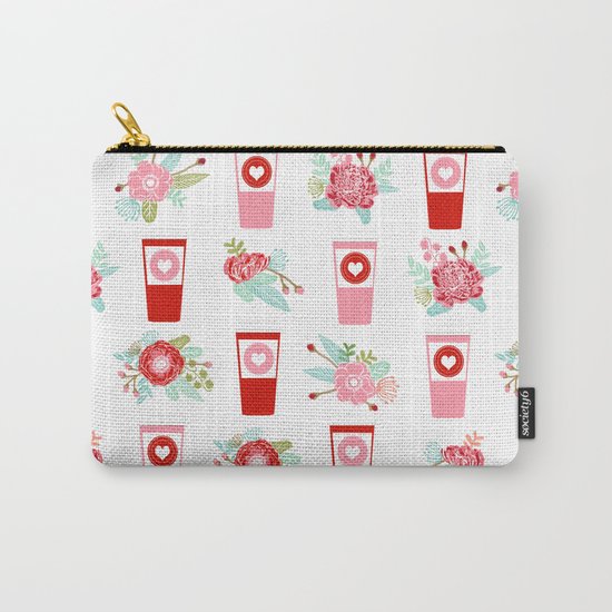 Coffee floral bouquet painted flowers for valentines day gifts coffee lovers must haves Carry-All Pouch