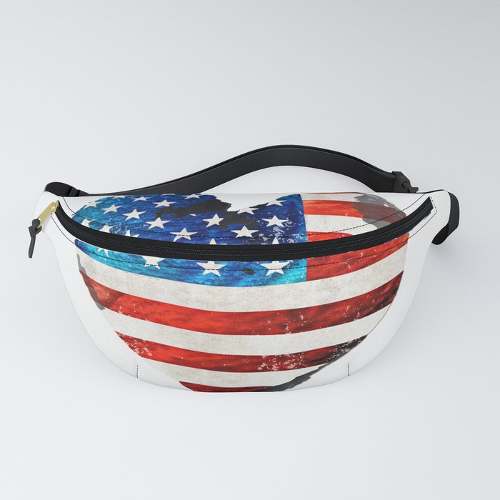 United States Of America Flag Heart Art Americana Fanny Pack