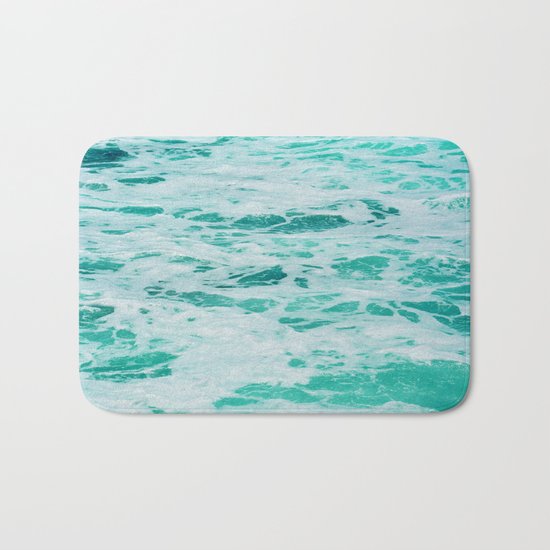 teal waves Bath Mat