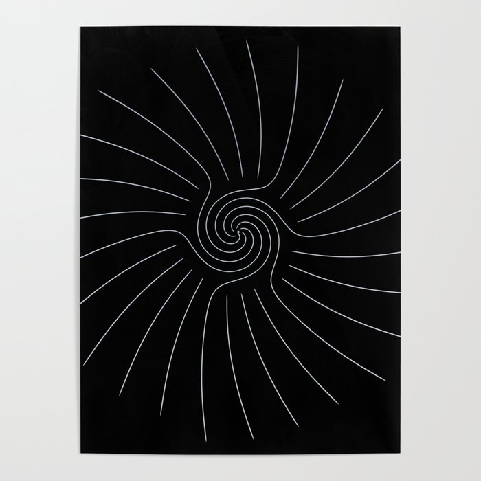 sun Symbol black Poster