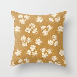 Tossed flower heads  Throw Pillow