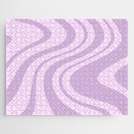 Swirl Marble Stripes Pattern (lavender) Jigsaw Puzzle