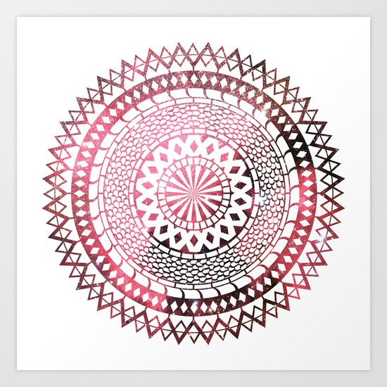 Nebula Snake Mandala Art Print