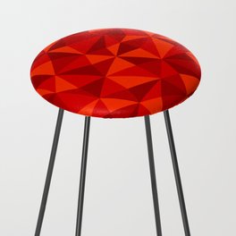 Red Triangle Pattern Counter Stool
