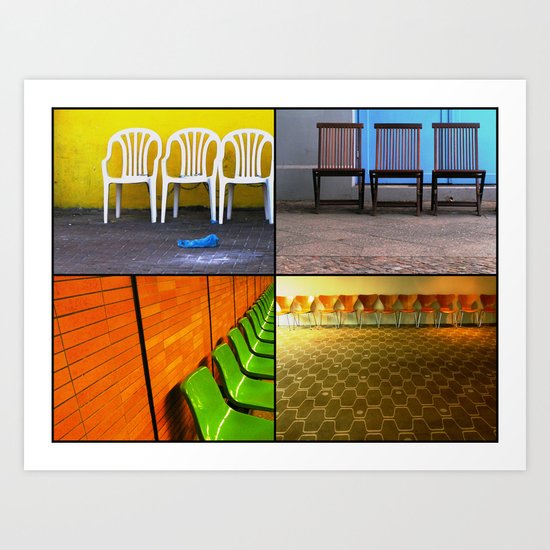 Chairs Collage Art Print