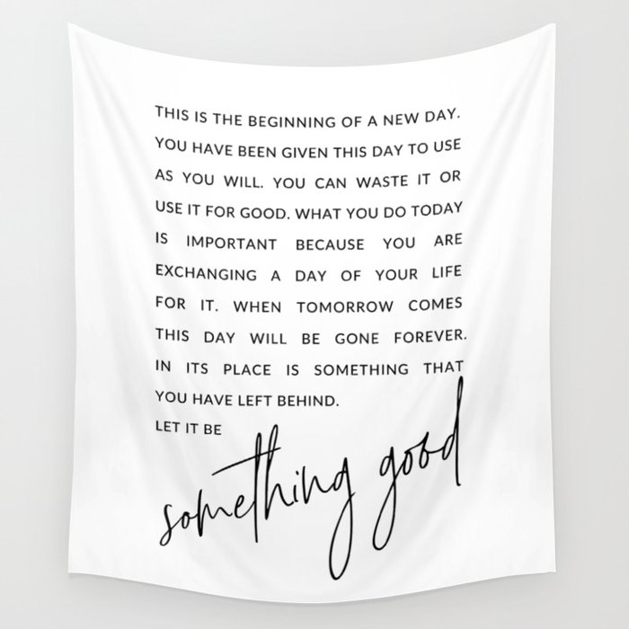A New Day Motivational Quote Wall Tapestry