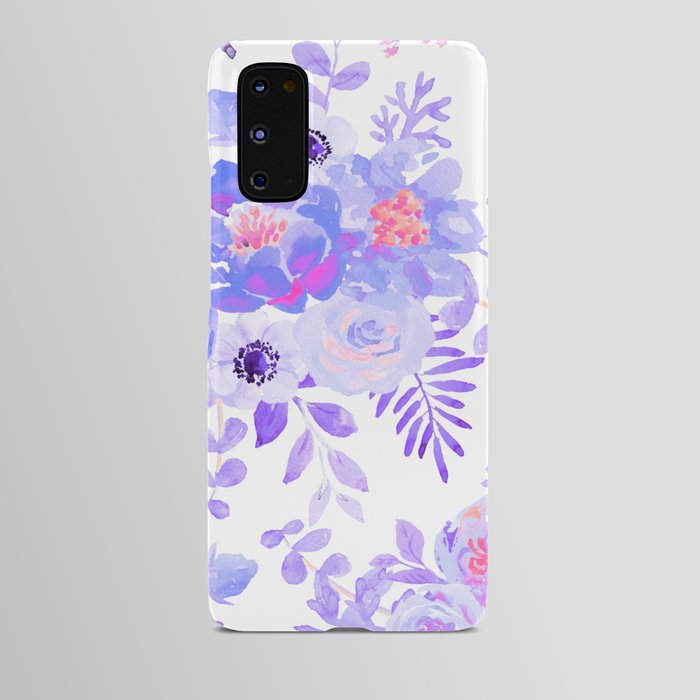 Lilac lavender violet pink watercolor elegant floral Android Case