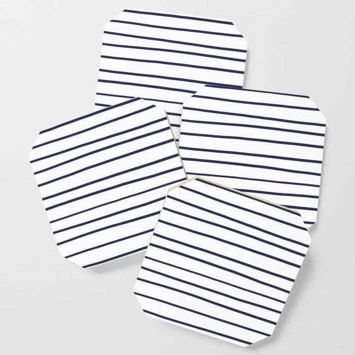 Pantone Blue Depths 193940 Hand Drawn Horizontal Lines on White