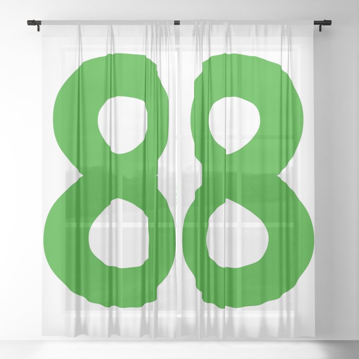 Number 8 (Green & White) Sheer Curtain