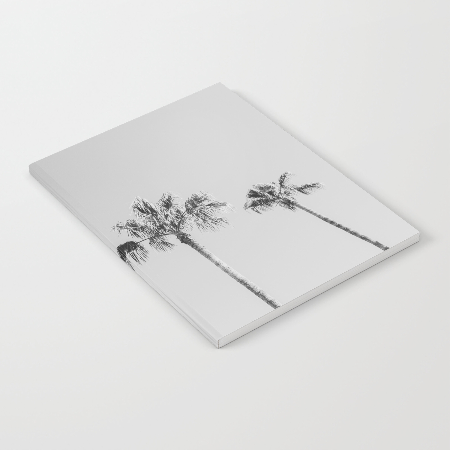 Black Palms Monotone Gray Beach Photography Vintage Palm Tree Surfer Vibes Home Decor Notebook By Palmtreeprints Society6