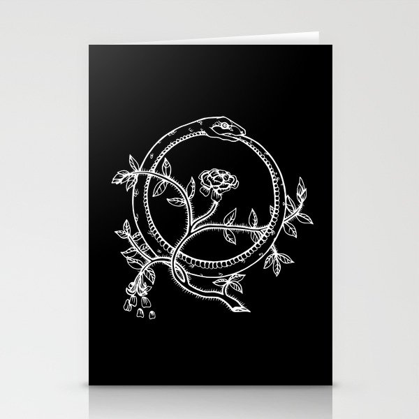 White Ouroborous  Stationery Cards