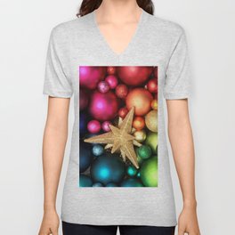 Chroma Colors Christmas Ornaments 2 V Neck T Shirt