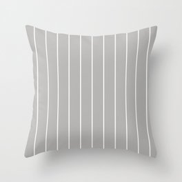 Minimalist Pin Stripes in White on Dove Gray Throw Pillow