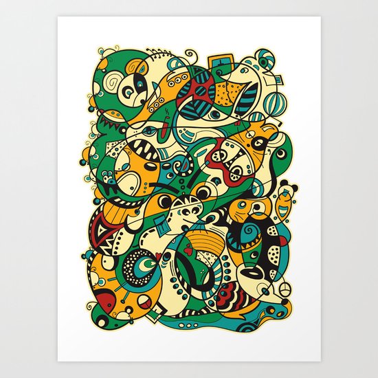 Mouse - 12 ANIMAL SIGNS Art Print