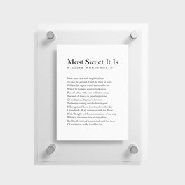 Most Sweet It Is - William Wordsworth Poem - Literature - Typography Print 1 Floating Acrylic Print