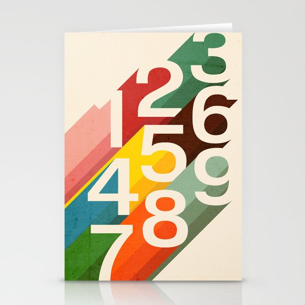 Retro Numbers Stationery Cards
