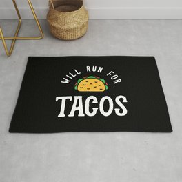 Will Run For Tacos Rug | Vector, Digital, Tacos, Graphicdesign, Ink, Running, Handlettering, Fitness, Tacobell, Motivation 