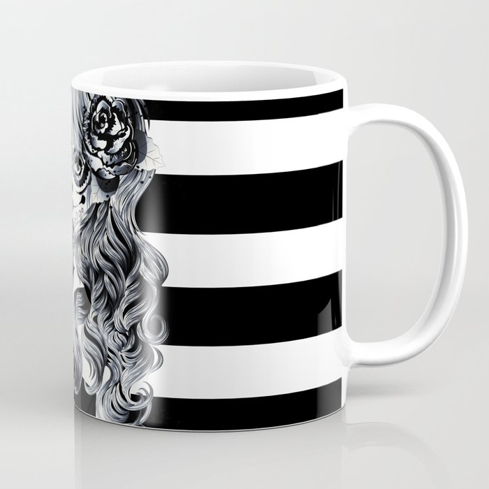 Black & White Sugar Skull Girl Coffee Mug