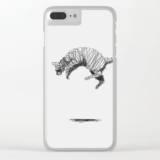 Cat Flying Clear iPhone Case