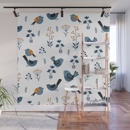 Modern Birds Pattern Wall Mural