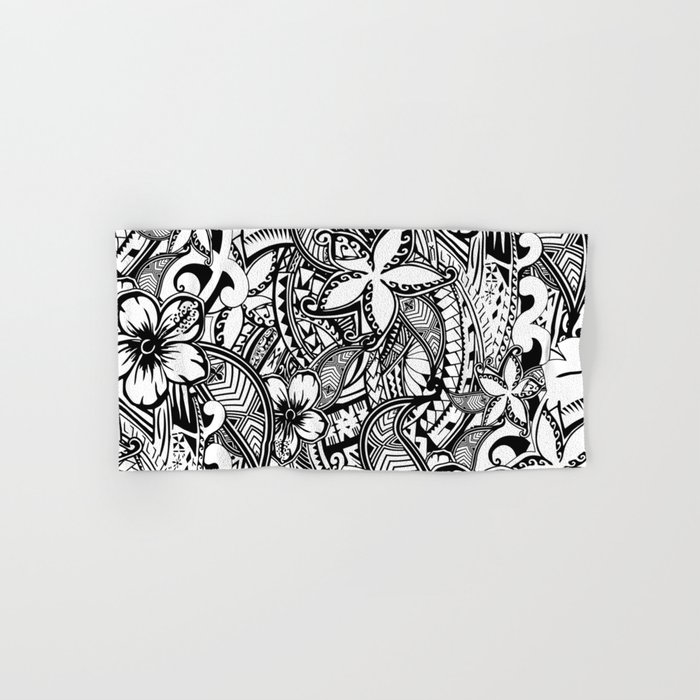 Hawaiian Polynesian Trbal Tatoo Print Hand & Bath Towel