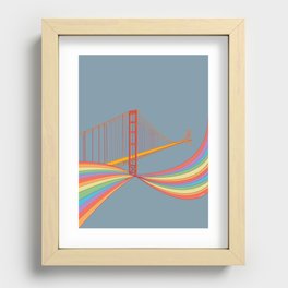 Rainbow San Francisco Bridge Recessed Framed Print