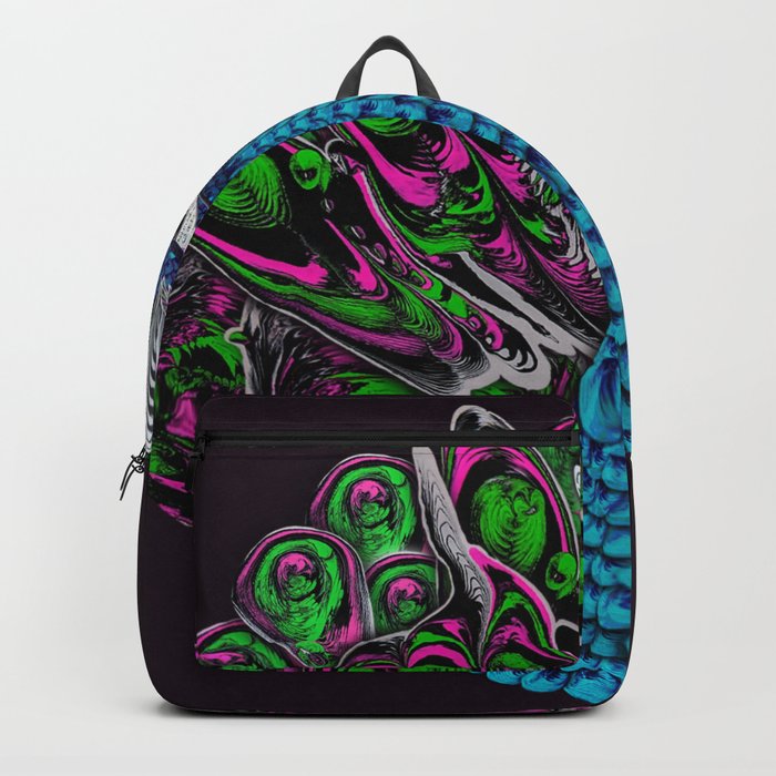 Neon Peacock Art Print by Doug Crossley Backpack