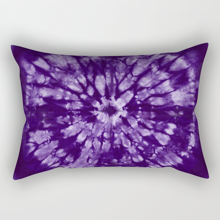 Purple Tie Dye Batik Rectangular Pillow