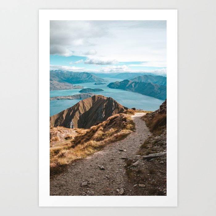 Mountain Path Roys Peak New Zealand Art Print