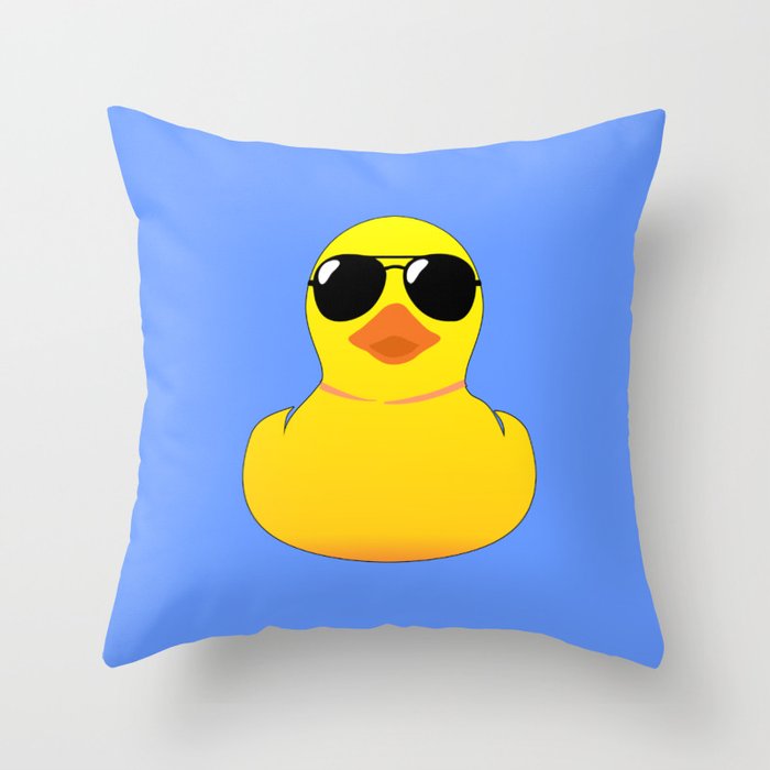 Cool Rubber Duck Throw Pillow