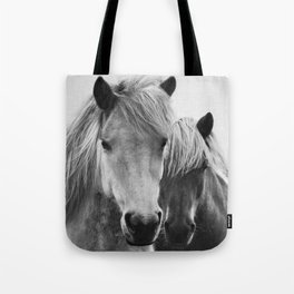 Horses - Black & White 7 Tote Bag