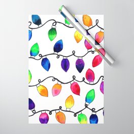 Colorful Christmas Holiday Light Bulbs Wrapping Paper